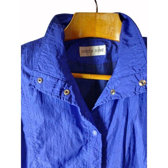 Vintage KRISTEN BLAKE Womens Blue Parachute Windbreaker Size M Jacket 80s Retro - Picture 5 of 15